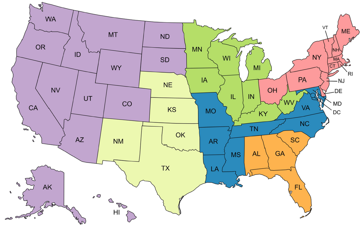 US Sales Territory Map